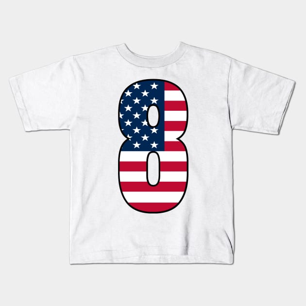 Number 8 Star Spangled Banner Kids T-Shirt by la chataigne qui vole ⭐⭐⭐⭐⭐